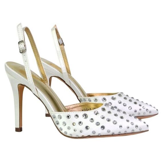 XY London Womens/Ladies Shelly Pointed Bridal High Heels / Ivory - Picture 3 of 4